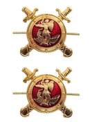 Эмблемы петличные Полиции России 2 шт. золотистая