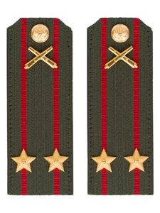 Погоны МО РВиА зеленые звание Подполковник ПЛАСТИК