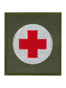 Шеврон медицинский крест скорой помощи на липучке 8х9 см