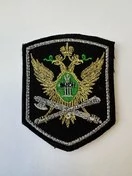 Шеврон на рукав ФССП вышитый с орлом на липучке 9х7,5см.