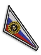 Нашивка уголок на берет МЧС России с белым кантом