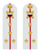 Погоны МВД внутренняя служба на рубашку белые картон звание Капитан 14см