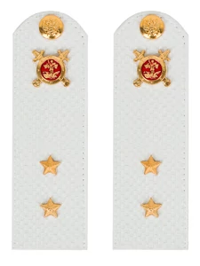 Погоны Полиции на рубашку белые ПЛАСТИК Звание Прапорщик