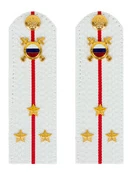 Погоны МВД внутренняя служба на рубашку белые ПЛАСТИК Звание Старший лейтенант 13,5см