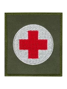 Шеврон медицинский крест скорой помощи на липучке 8х9 см