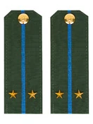 Погоны ВДВ, ВКС, ВВС офисные зеленые с фурнитурой звание Лейтенант Пластик