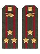 Погоны МО Танковые войска зеленые звание Полковник Картон