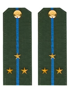 Погоны ВДВ, ВКС, ВВС офисные зеленые с фурнитурой звание Старший Лейтенант Пластик