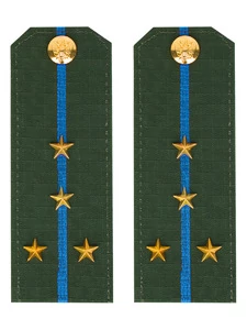 Погоны ВДВ, ВКС, ВВС офисные зеленые с фурнитурой звание Капитан Пластик