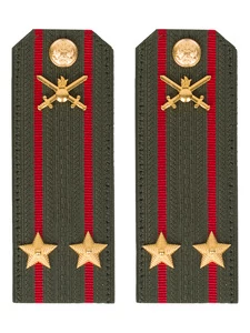 Погоны МО Сухопутные войска зеленые звание Подполковник Картон