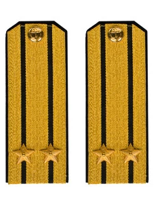 Погоны парадные ВМФ Капитан 2 ранга цвет золотой
