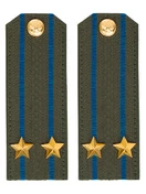 Погоны ВДВ, ВКС, ВВС на китель зеленые с фурнитурой звание Подполковник Пластик