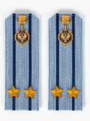 Погоны ФСБ голубые на рубашку, звание Подполковник 14х5см ПЛАСТИК