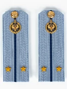 Погоны ФСБ голубые на рубашку, звание Лейтенант 14см ПЛАСТИК