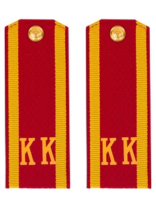 Погоны кадетские КК, галунные (13 см) с фурнитурой цвет красный