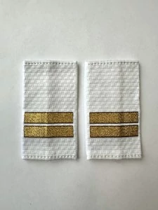 Фальш погоны Полиции нового образца БЕЛЫЕ звание Младший Сержант 9х5 см