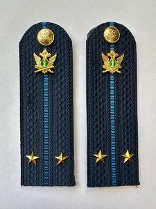 Погоны ФССП с фурнитурой звание Лейтенант картон 14х4,5см цвет темно-синий