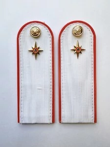 Погоны МЧС белые на рубашку Рядовой ПЛАСТИК