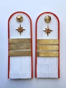 Погоны МЧС белые на рубашку Сержант ПЛАСТИК