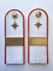 Погоны МЧС белые на рубашку Старший Сержант ПЛАСТИК