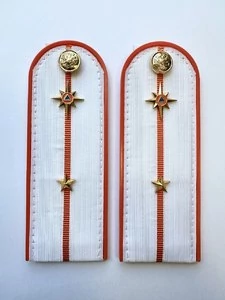 Погоны МЧС белые на рубашку Младший Лейтенант ПЛАСТИК