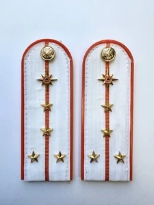 Погоны МЧС белые на рубашку Капитан ПЛАСТИК