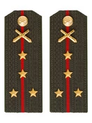 Погоны МО РВиА зеленые звание Капитан ПЛАСТИК