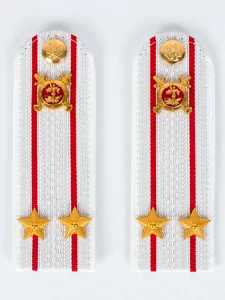 Погоны Полиции на рубашку белые 13 см звание Подполковник Картон