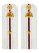 Погоны Росгвардии ФСВНГ на рубашку белые 14х5 см Картон звание Младший Лейтенант