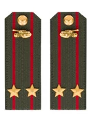 Погоны МО Танковые войска зеленые звание Подполковник ПЛАСТИК