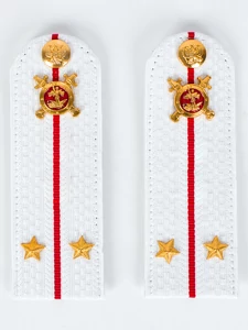 Погоны Полиции на рубашку белые 13 см звание лейтенант Картон