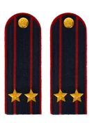 Погоны Полиции в сборе на китель темно-синие Подполковник картон Пришивные