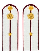 Погоны ФСИН белые картон (в сборе) укомплектованные с фурнитурой звание Младший лейтенант 14х5 см