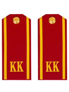 Погоны кадетские КК, сукно (14 см) с фурнитурой цвет красный