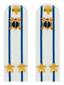 Погоны Юстиции белые ПЛАСТИК звание Подполковник 14см