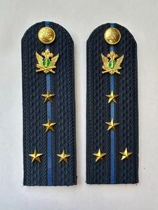 Погоны ФССП с фурнитурой звание Капитан картон 14х4,5см цвет темно-синий