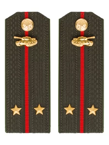 Погоны МО Танковые войска зеленые звание Лейтенант ПЛАСТИК