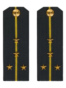 Погоны ВМФ Капитан Лейтенант картон цвет черный с желтыми просветами