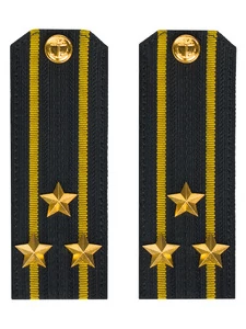 Погоны ВМФ Капитан 1 ранга картон цвет черный с желтыми просветами