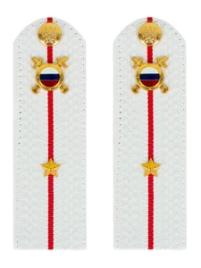 Погоны МВД внутренняя служба на рубашку белые ПЛАСТИК Звание Младший лейтенант 13,5см