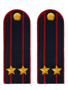 Погоны Полиция в сборе на китель темно-синие Подполковник картон 13см Пришивные