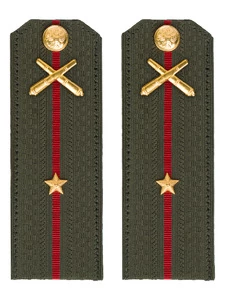 Погоны МО РВиА зеленые звание Младший лейтенант Картон