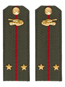 Погоны МО Танковые войска зеленые звание Лейтенант Картон