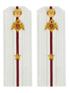 Погоны Росгвардии ФСВНГ на рубашку белые 14х5 см Картон звание Младший Лейтенант