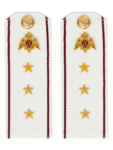 Погоны Росгвардии ФСВНГ на рубашку белые 14х5 см КАРТОН звание Старший Прапорщик