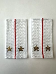 Фальш погоны Полиции нового образца БЕЛЫЕ звание лейтенант 9х5 см