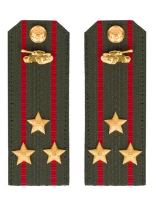 Погоны МО Танковые войска зеленые звание Полковник ПЛАСТИК