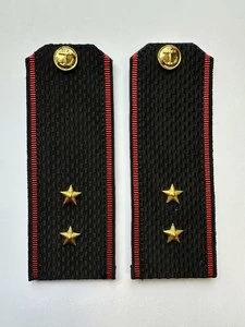 Погоны Морской пехоты повседневные Мичман картон цвет черный с красным кантом