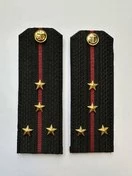 Погоны Морской пехоты повседневные Капитан-Лейтенант картон цвет черный с красными просветами