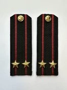 Погоны Морской пехоты повседневные Капитан 2 ранга картон цвет черный с красными просветами